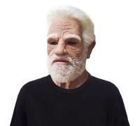 dewdat Cubre rostro viejo realista, Máscara Realista De Anciano De Látex Para Fiestas, Disfraz Ajustable De Carnaval Teatro Cosplay Eventos Casa Encantada