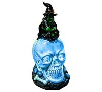 dewdat Halloween Skull Lamp | Gothic Witch Skeleton Resin Table Lamp | Halloween Glowing Skull Ornament | For Desk Bookshelf Living Rooms Home Bar Parties Holidays Arts Crafts Bedside Bedroom
