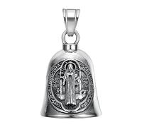 dewdat Moto Bell - Campana de equitación con tonos nítidos,Llavero Bell para hombres y mujeres, amuleto de la suerte en la carretera, accesorios de viaje de moto, Jesús, 1