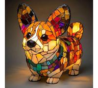 dewdat Serie De Perros Luz De Noche De Arte, Resina Manchada Bulldog French Tabletop Night Light, Corgi Lamp, Lindas Lámparas De Mesa LED Con Temas De Perros De Mascotas Con Cálido Brillo Ambiental