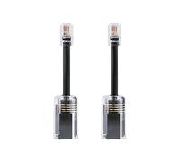 Dewedrt 2 Piezas Desenredador de Cable TelefóNico RJ9 4P4C 360 Grados Giratorio Extendido Anti-áNgulo en T Cable de TeléFono Negro Cable de LíNea Fija