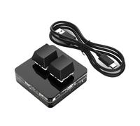Dewedrt Mini Teclado Personalizado Copiar Pegar 2 Teclas RGB Macro OSU Teclado MecáNico Programable para Juegos, Negro B