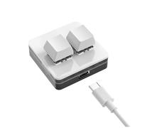 Dewedrt Mini Teclado Personalizado Copiar y Pegar 2 Teclas RGB Macro OSU Teclado MecáNico Programable para Juegos, Blanco B