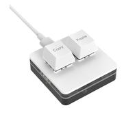 Dewedrt Mini Teclado Personalizado Copiar y Pegar 2 Teclas RGB Macro OSU Teclado MecáNico Programable para Juegos, Blanco A