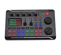 Dewedrt Tarjeta de Sonido MicróFono Mezclador de Sonido Tarjeta de Sonido Consola Mezcladora de Audio Amplificador Mezclador de MúSica en Amplificador Equipo de DJ