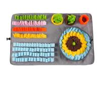 DEWEL Alfombra Olfativa Perros 80x50 cm, Manta de Olfato con Niveles de Dificultad, Juego Interactivo, Reduce Estrés y Ralentiza Alimentación, Snuffle Mat Antideslizante, Plegable y Lavable, Gris