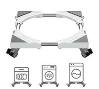 DEWEL Base con 4 Ruedas con Bloqueo para Frigorífico, Lavavajillas, Electrodomésticos ajustable 45cm-65cm Soporte Lavadora Carga 200 kg（Blanco）