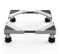 DEWEL Base Lavadora, Soporte Lavadora Secadora Carga 350 kg, Secador de base de lavadora de refrigerador, Base de Lavadora Ajustable de congelador, Ancho 44,5-65cm, Altura 13cm - 17cm(Blanco)