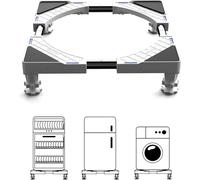 DEWEL Base para lavadora ajustable con base para lavadora y secadora de frigorífico con 4 patas, 44,8 - 69 cm de longitud, 8 - 11 cm de altura, soportes máx. 300 kg min 150 kg