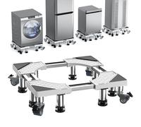 DEWEL Base para Lavadora con 4 Ruedas Superiores, 8 Patas en Negrita, Carga de Carga 500 KG, Ajustable para Frigorífico, Secadora y Congelador, Ajustable 54,5-67 cm, 14 cm, Blanco