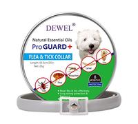 DEWEL Collar Antiparasitario de 8 Meses Protección prar Perros, Collar contra Pulgas Garrapatas Mosquitos Piojos y Larvaes, Tamaño Único Ajustable 63,5cm para Todas Las Razas, Gris, 1 Unidad
