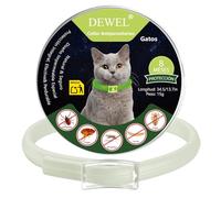 DEWEL Collar Antiparasitario Luminoso en Noche sin Electricidad, Collar contra Pulgas, Garrapatas, Piojos y Mosquitos, Tamaño 34,5 cm para Perros Medianos Pequeños y Gatos, 1 Unidad
