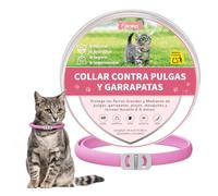 DEWEL Collar Antiparasitarios para Perros Pequeños y Gatos 34.5 cm, Protege Gatos de Pulgas, Garrapatas, Mosquitos, Piojos de 8 Meses, Cuello contra Pulgas y Garrapatas Ajustable Rosa