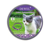 DEWEL Collar Antipulgas Gatos, de Protección Efectiva de 8 Meses, Collar contra Pulgas Garrapatas y Mosquitos, Natural y Seguro para Gatos y Perros Pequeños, 34.5 cm Morado 1 Unidad