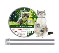 DEWEL Collar Antipulgas para Gatos, Collar Antiparasitario 8 Meses de Protección, Collar contra Pulgas y Garrapatas 34,5 cm para Gatos y Perros Pequeño (2, Gato)