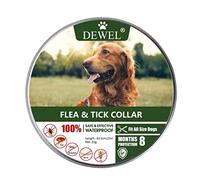 DEWEL Collar Antipulgas y Garrapatas 63,5 cm, Longitud Ajustable y Cortable, Collar Antiparasitario Ideal para Perros Grandes Medianos y Pequeños, hasta 6-8 Meses de Duración, Gris, 1 Unidad