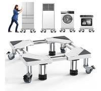 DEWEL Estructura Base para Lavadora con 4 Ruedas Superiores, 4 Patas en Negrita, Carga de Carga 500 KG, Ajustable para Frigorífico, Secadora y Congelador, Ajustable 54,5-67 cm, 14,3-14,5 cm (Blanco)