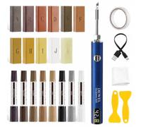 DEWEL Juego de reparación de laminados con pantalla LED, 11 colores, cera dura, 8 marcadores de doble punta, 4 niveles de temperatura, para laminado, vinilo, parquet, suelos de madera, repara arañazos