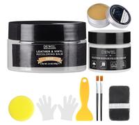 DEWEL Kit de Reparación de Cuero Renovador de Color de Cuero 100g Kit de Reparación Gris con 50g de Crema Reparadora 50g de Grasa Selladora,para Chaqueta de Coche Ropa de Moto Cuidado del Cuero