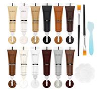 DEWEL Kit de Reparación de Madera, 12 Colores Masilla para Madera, Juego de Reparación de Laminados, para Reparar Arañazos, Grietas y Decoloraciones de Muebles de Madera