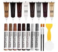 DEWEL Kits de Reparación de Madera Mejorados, Rellenos de Madera y Marcas de Reparación de 8 Colores, Rotuladores Reparador de Madera de Kit para Arañazos, Grietas, Puertas de Madera, Suelos, Mesas