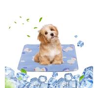 DEWEL Manta Fría para Perros Gatos, Alfombra Refrescante 40×50cm para Mascotas de Menos de 10kg, Cama Refrescante Enfriamiento, Colchoneta Refrescante de Verano, Morado con Estampado de Pato