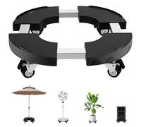 DEWEL Plataforma con Ruedas Ajustable 38.3-51.5cm Base para Planta con Ruedas Soporte para Plantas Grande Exterior Capacidad de 200 KG Adecuado para Macetas Jardín Interior Exterior (Negro) | Soporte para Plantas Grande Exterior Capacidad de 200 KG Adecuado para Macetas Jardín Interior Exterior (Negro)