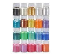 DEWEL Polvo de Mica 20 Colores x 10g, Pigmentos para Resina Epoxi, Tintes de Elaboración de Jabones, Colorante Resina Epoxi para DIY, Bombas de Baño, Velas, Maquillaje, Uñas y Otros Manualidades