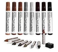 DEWEL Reparación de Muebles Kit, 8 Colores Marcadores de Madera y Varillas de Cera, Kit de Reparación de Madera para Muebles con Sacapuntas, Reparador Madera, Retoques y Cubierta Manchas Arañazos
