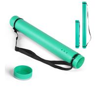 DEWEL Rollo de Papel telescópico, Rollo de Transporte para Dibujo, 63 - 107 cm, para Fotos, pósteres, Papel rotafolio, Longitud y Correa de Transporte Ajustable, Dibujos de plástico, 1 Unidad (Verde)