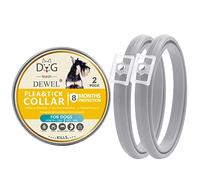 DEWEL Set de 2 Collar contra Pulgas y Garrapatas para Perros Grandes Medianos y Pequeños, Collares Antiparasitarios para Perros 6-8 Meses, Impermeables y Ajustables, Gris, Envasados Individuales