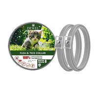 DEWEL Set de 2 Collar Gato contra Pulgas, Garrapatas y Mosquitos, Collar Antipulgas y Garrapatas 34,5cm para Gatos y Perros Pequeños y Medianos, 8 Meses de Protección
