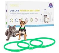 DEWEL Set de 3 Collar Antiparasitario Luminoso en Noche sin Electricidad, Collar contra Pulgas Garrapatas Piojos y Mosquitos, Tamaño 34,5cm para Perros Medianos Pequeños y Gatos