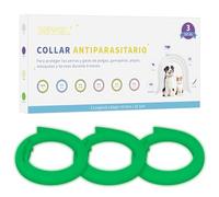 DEWEL Set de 3 Collar Antiparasitario Luminoso en Noche sin Electricidad, Collar contra Pulgas Garrapatas Piojos y Mosquitos, Tamaño 63,5 cm para Perros Grandes Medianos Pequeños y Gatos
