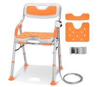 DEWEL Silla Ducha Personas Mayores Plegable, Silla para Ducha (Naranja)