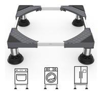 DEWEL Soporte Lavadora Base Lavadora con 4 Pies de Ventosa para frigorífico, lavadora, secadora y frigorífico Ancho ajustable 45-65cm Carga 250kg(Gris