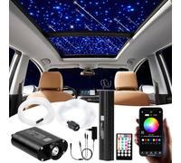 DEWEL Starry Sky Kit de Luces de Fibra Óptica con App Bluetooth O Control Remoto para Coche, Techo, Habitación, Decoración De Festivale, 16W RGBW 300 PCS*0,75 mm*2 m + 3W RGBW 120 PCS*1,0 mm*2 m
