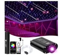 DEWEL Starry Sky Kit de Luces de Fibra Óptica con App Bluetooth O Control Remoto Para Coche, Techo, navidad Decoración De Festivale, 16W RGBW 300 PCS*0,75 mm*2 m|3W 120 PCS*1,0 mm*2 m