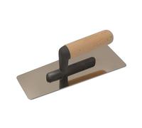 DEWEPRO® Llana veneciana de lechada, llana estucador de formato trapezoidal, 240 x 95/75 mm, hoja de acero inoxidable con bordes redondeados y pulidos - Llana alisadora