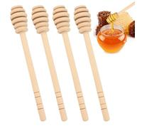 Dewfigs ㅤ Juego de 4 Palitos de Madera para Miel de 16 cm, Cucharas de Miel, Varillas para Mezclar, Agitadores de Miel para Tarros, Ideal para Fiestas, Bodas, Cumpleaños, Navidad, Bautizos