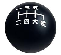 DEWHEL Pomo de cambio manual con incrustaciones de color negro y blanco pesado con números japoneses de 12 x 1.25 10 x 1.5 10 x 1.25 8 x 1.25, 6 velocidades, aluminio