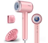DEWILY Secador de pelo de iones con difusor magnético, con motor sin escobillas de 110,000 rpm, se seca rápidamente con 300 millones de iones negativos, Rosa