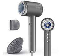 DEWILY Secador de pelo de iones con difusor magnético, con motor sin escobillas de 110,000 rpm, se seca rápidamente con 300 millones de iones negativos，Gris clásico