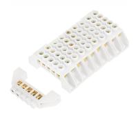 DEWIN 10 Pcs Bloques de Terminales, Empalmes Cables Electricos de Latón de Tornillo Conectores Electricos Rapidos Ajustable Bornas de Conexion Electrica de Diseño de Puente de 5 Agujeros