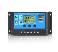 DEWIN 30A Controlador de Carga Solar 12V 24V Controlador de Cargador de Panel Solar Regulador de Carga Solar 12V Pantalla LCD Salida USB dual