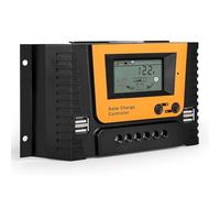 DEWIN 40A Controlador de Carga Solar 12V 24V 36V 48V Regulador de Carga Solar con 4 puertos USB Regulador de Carga Solar 12V Salida USB dual de 5V