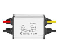 DEWIN Convertidor de Corriente CC, módulo Reductor de 12V a 5V 3A DC-DC Convertidor Reductor a Prueba de Agua Regulador de Voltaje de Fuente de alimentación
