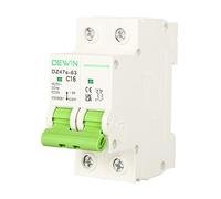 DEWIN Disyuntor en Miniatura, 2P 16A 400VAC Mini Interruptores Automáticos MCB Circuit Breaker con Protección de Sobrecarga y Cortocircuito para Hogares,Equipamiento Industrial