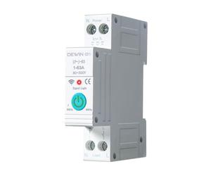 DEWIN Disyuntor Inteligente Wifi,1P 63A 220VAC Interruptor Inteligente Wifi Disyuntor de Riel Din Tuya Smart Switch 3 Modos de Temporización,Control Remoto de Teléfono Móvil