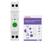 DEWIN Disyuntor Inteligente Wifi,1P 63A 230VAC Interruptor Inteligente Wifi Disyuntor Tuya Smart Switch Puedes ver la cantidad de energía etc.